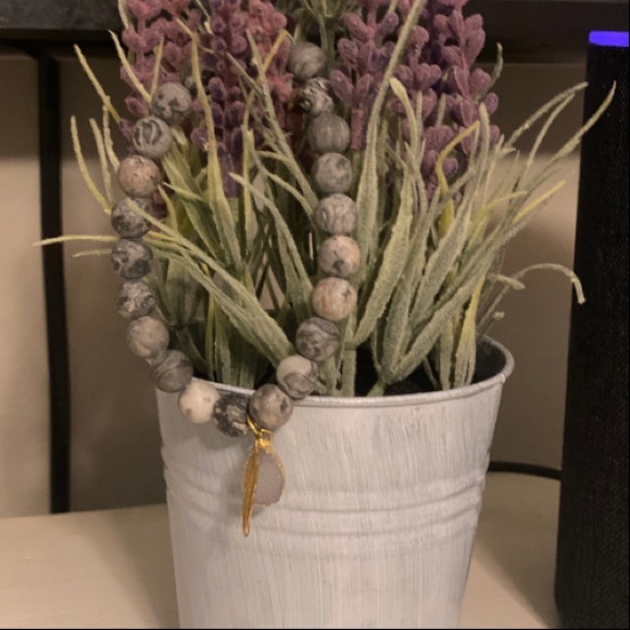 Natural Agate bracelet with Druzy - Picture 2 of 2